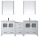 Virtu Dior 82" Double Bathroom Vanity, White, Polished Chrome Faucet, Mirrors