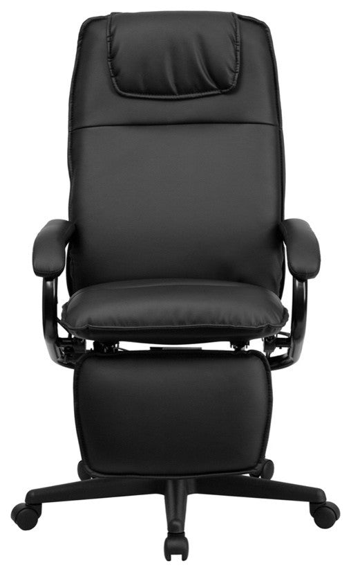 High Back Leather Executive Reclining Swivel Office Chair, Black, 24"x30"