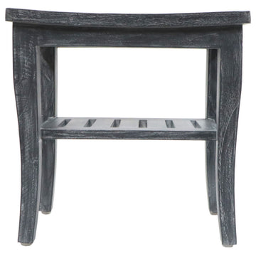 Weathered Genuine Teak Petite Shower Seat, Gray Woodgrain Finish