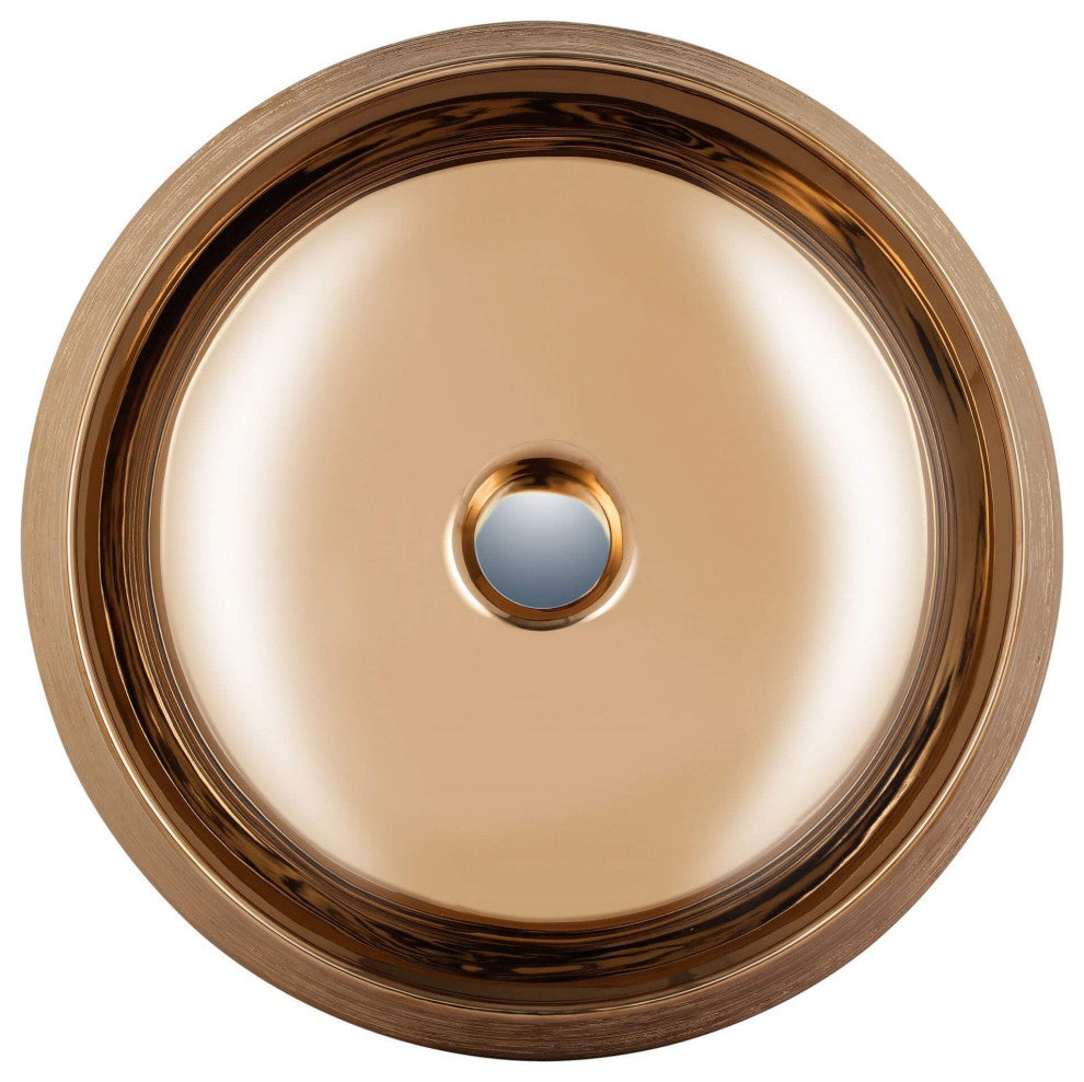 Fine Fixtures Luxury Vessel, Round 18", Brushed Bronze