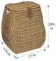 Wicker Hamper With Liner, 2 Load Capacity