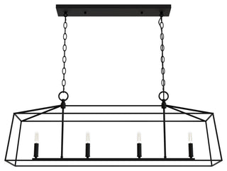 Fair Oaks Flat Matte Black 4 Light Chandelier