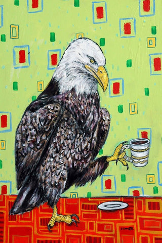 "Eagle Coffee" Painting Print on Wrapped Canvas, 16"x24"