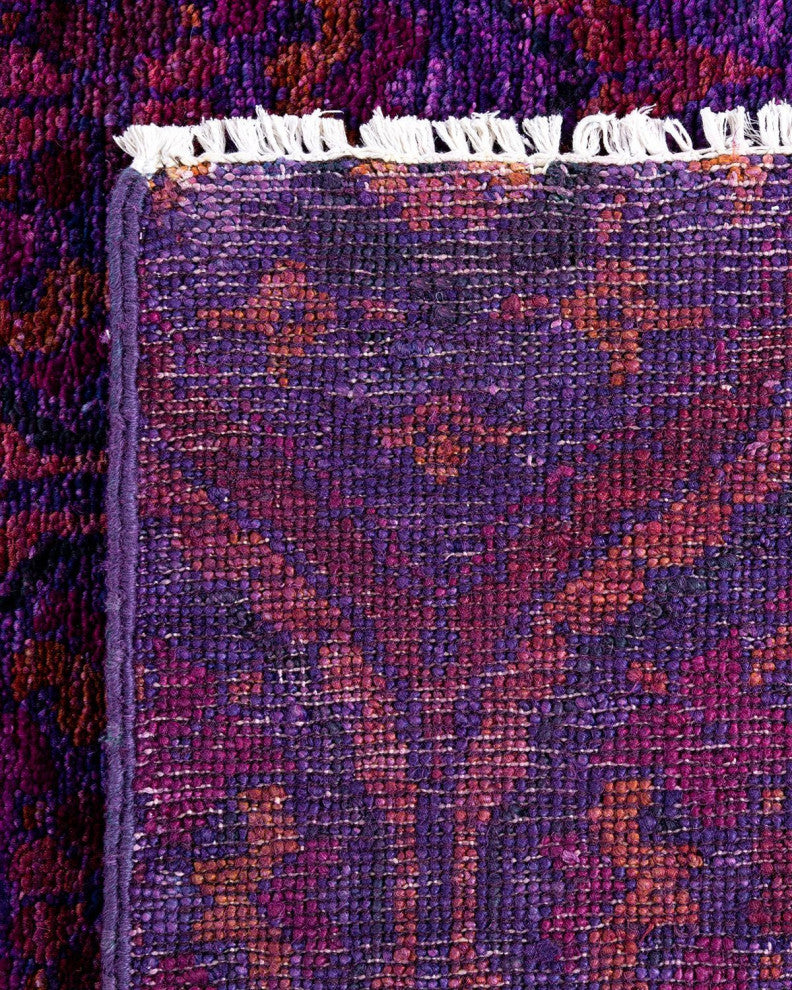 Overdyed, One-of-a-Kind Hand-Knotted Area Rug Purple, 3'10"x5'10"