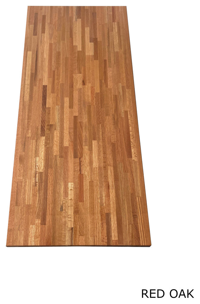 26" Deep Edge Grain Butcher Block Countertop 1.5" Thick, Red Oak, 26" X 60"