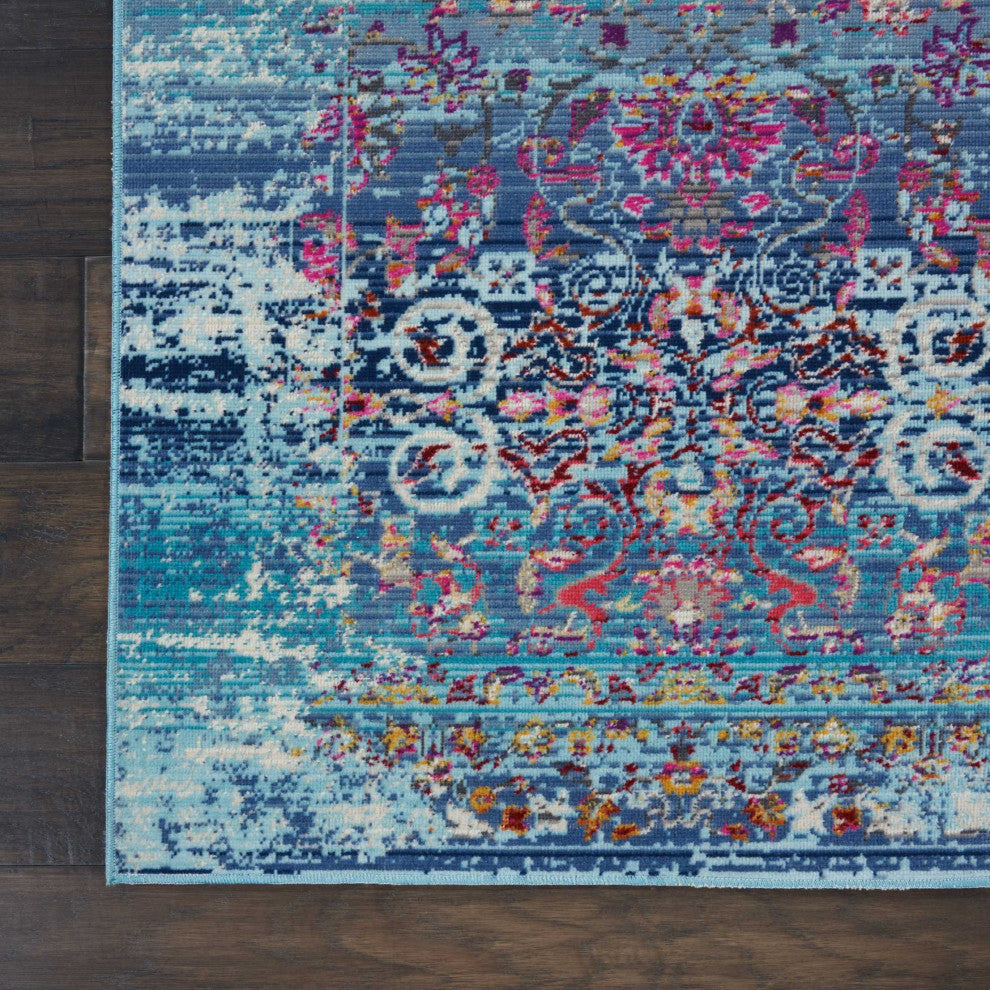 Nourison Vintage Kashan 2' x 4' Blue Vintage Indoor Area Rug