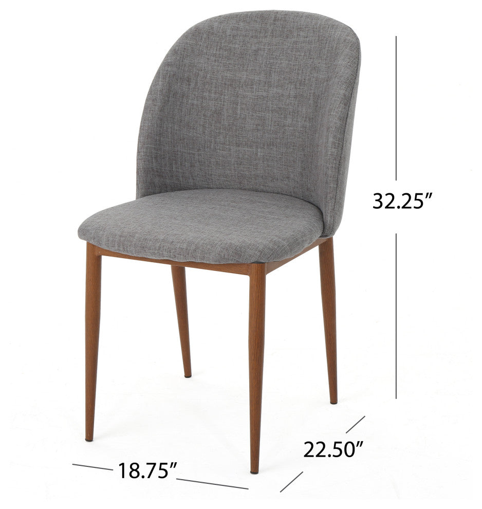 GDF Studio Anastasia Light Gray Fabric Dining Chairs, Set of 2