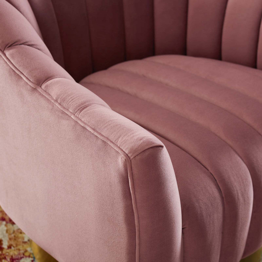 Modern Designer Lounge Accent Side Chair, Velvet Fabric Metal Steel, Pink