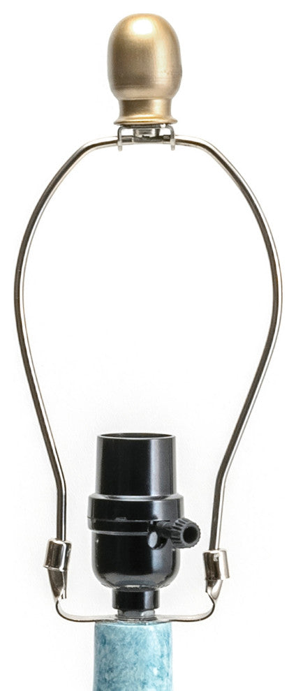Nuloom 24" Glazed Polyresin Vase Cloth Shade Blue Table Lamp