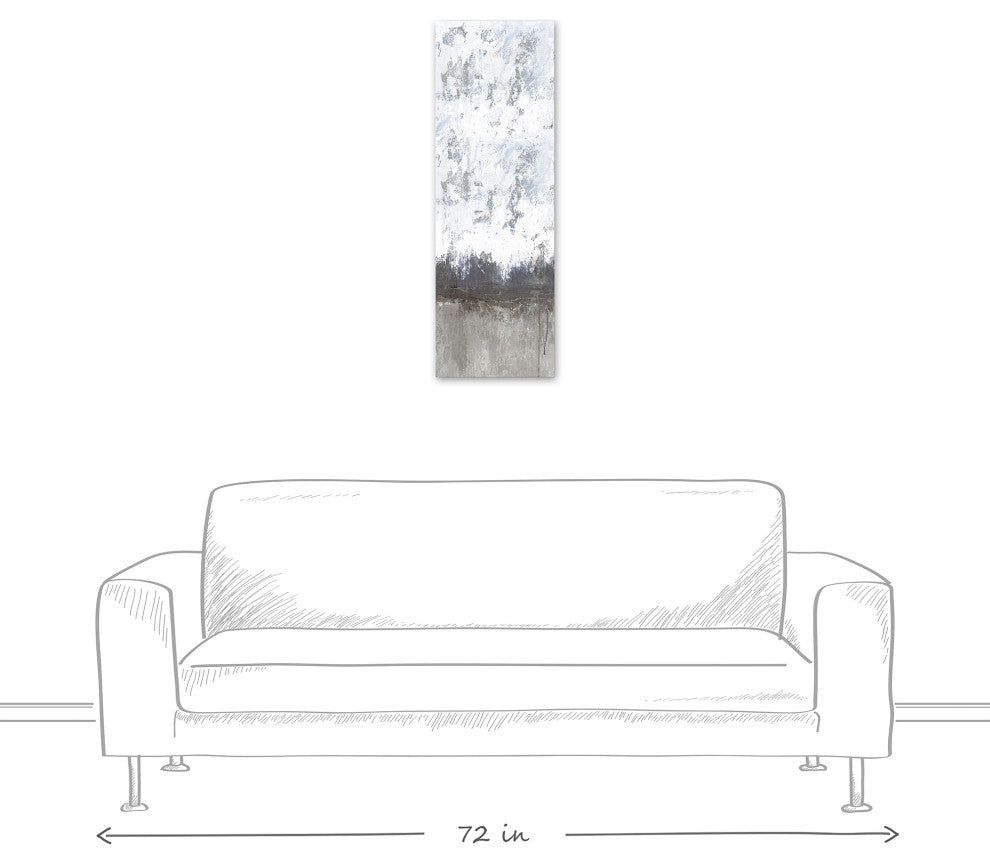 White Tan Tall Abstract 12x36 Canvas Wall Art