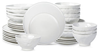 Stone by Mercer Project NENDO Stoneware 32 Piece Dinnerware Set, White