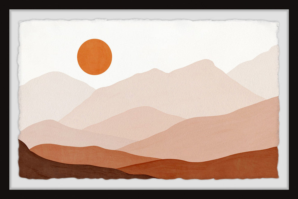 "Connected Mountains" Framed Painting Print, 30x20