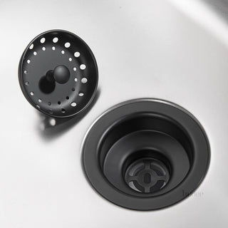 Luxier KS01 3.5" Drop-In Kitchen/Bar Sink Basket Strainer, Matte Black