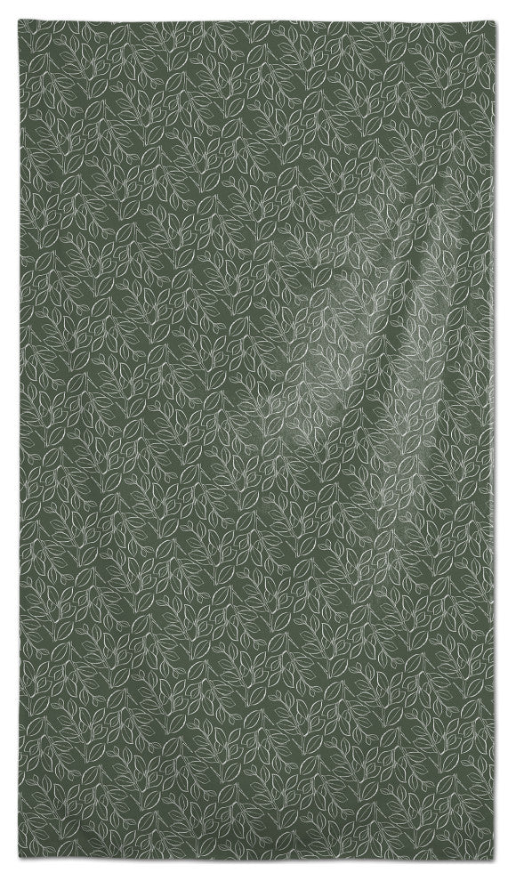 Sage Lined Leaves 58x102 Tablecloth