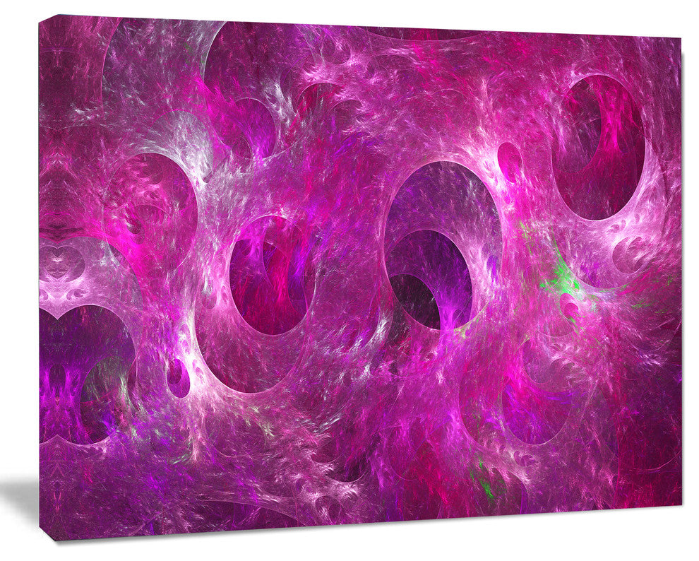 Dark Pink Fractal Glass Texture, Oversized Abstract Canvas Art Print, 60x40