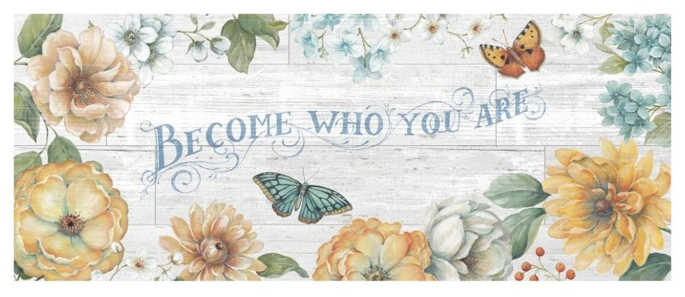 "Butterfly Bloom V on Wood Gray" Print by Daphne Brissonnet, 77"x32"