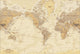 Tan World Map Wall Mural, Peel and Stick, 1-Panel, 53"x36"