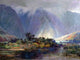 Tile Mural, Mountains Koolau Cliffs Oahu HawaII By D. Howard Hitchcock Matte