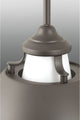 Carbon 1-Light Pendant with Metal Shade, 11"