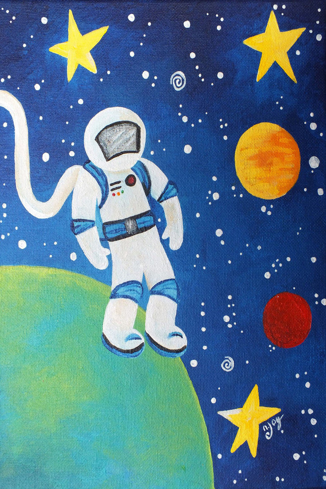 Marmont Hill, "Space Man" by Nicola Joyner Painting on Wrapped Canvas, 16x24