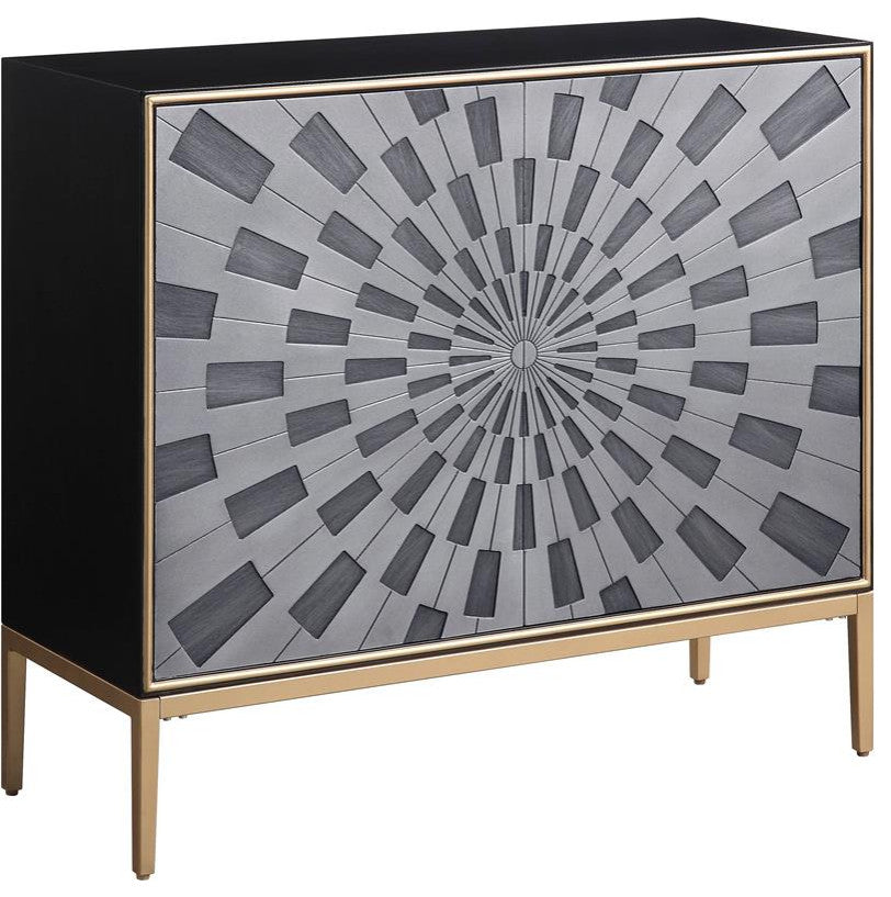 Ac00200, Console Table, Black, Gray and Brass Finish, Quilla