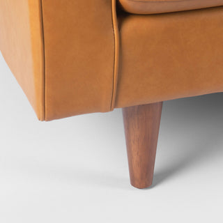 Elton 87.8Lx37.8Wx34.6H Tan Leather Sofa