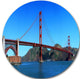 Golden Gate Bridge Under Blue Sky, Cityscape Round Wall Art, 23"
