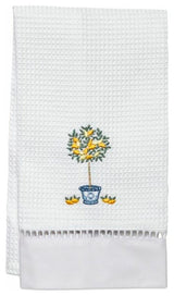 Waffle Weave Guest Towel, Lemon Topiary Tree
