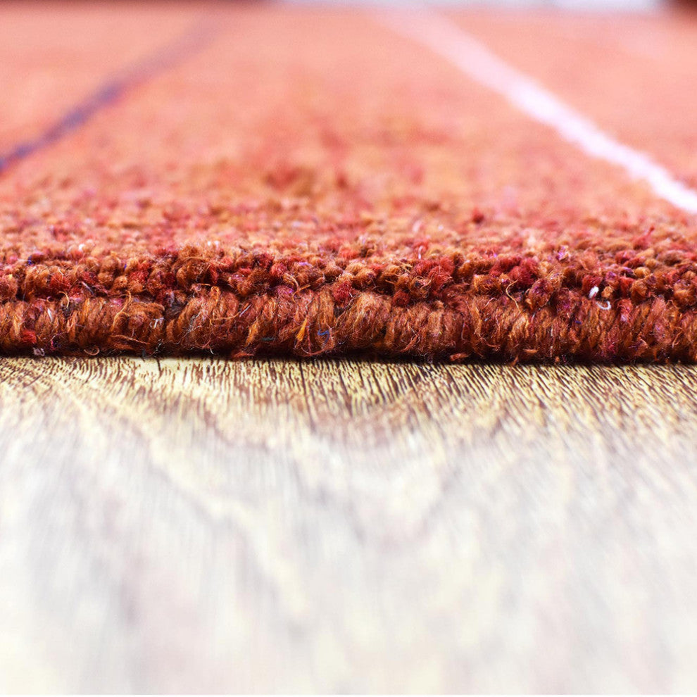HAND KNOTTED LOOM SILK ECO-FRIENDLY AREA RUG -8'x10',Rectangle,Rust,Contemporary