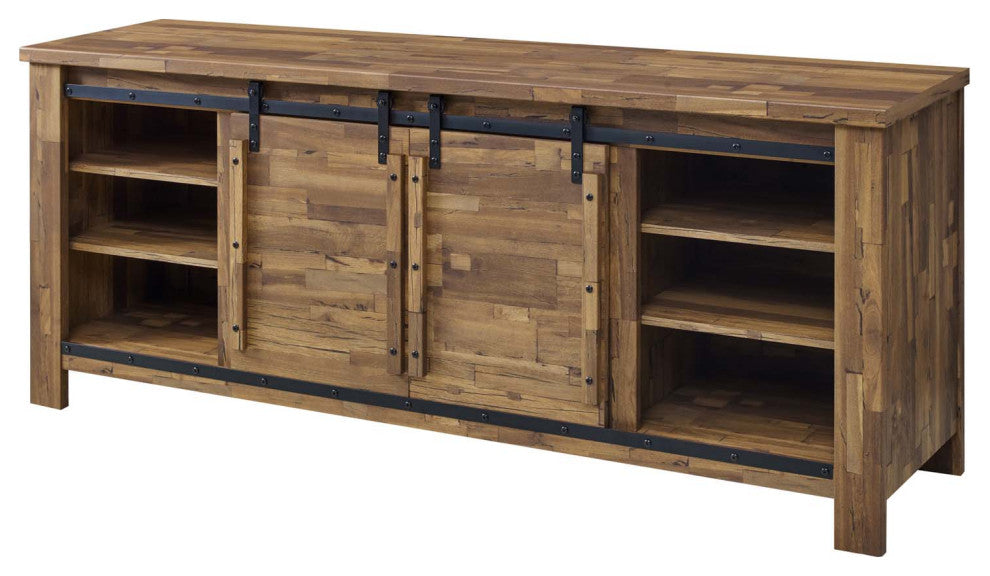 Modern Dining Room Buffet Table Sideboard Media TV Stand, Wood Metal, Walnut