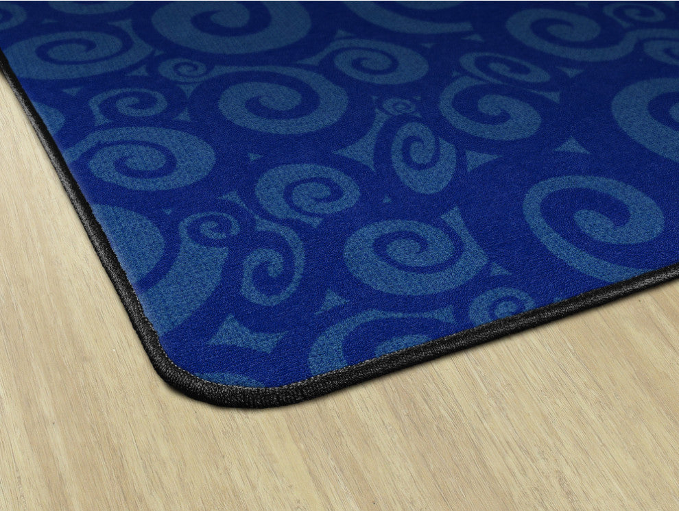 Flagship Carpets VA389-58A 10'9"x13'2" Swirl Tone On Tone Blue Educational Rug