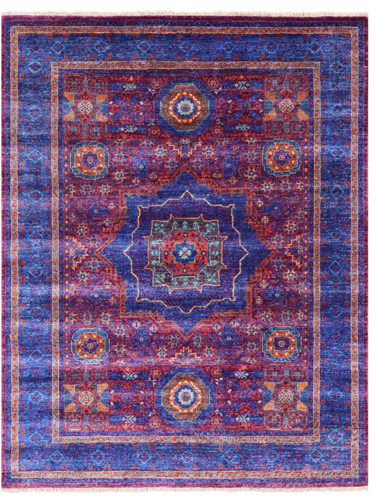 Geometric Mamluk Hand Knotted Wool Rug 5' 1" X 6' 3" - Q12251