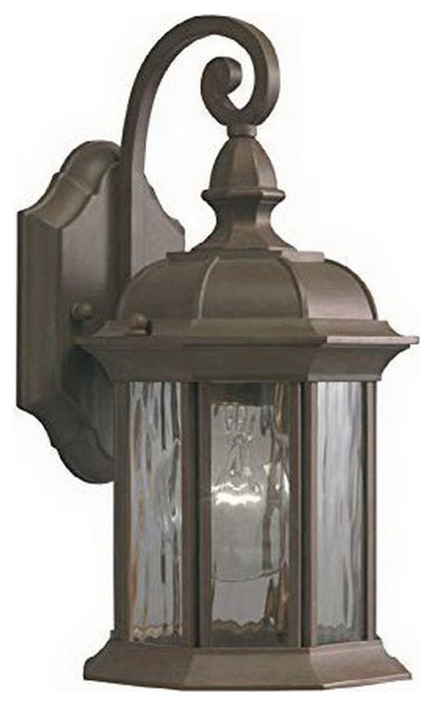 Bellwood Olde Brick And Clear Wave Glass Exterior Wall Light