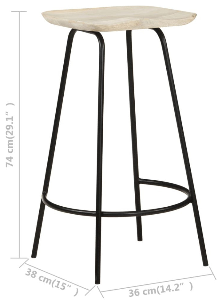 vidaXL Bar Stools 4 pcs Solid Mango Wood