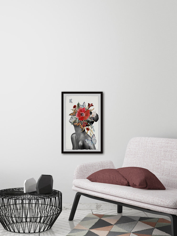 "Butterfly Bloom Sight" Framed Painting Print, 24"x36"