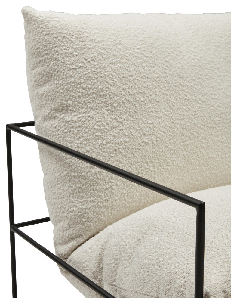 Trent Accent Chair, White Boucl