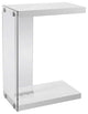 HomeRoots 18.5" x 10.25" x 24.75" White Finish and Tempered Glass Accent Table