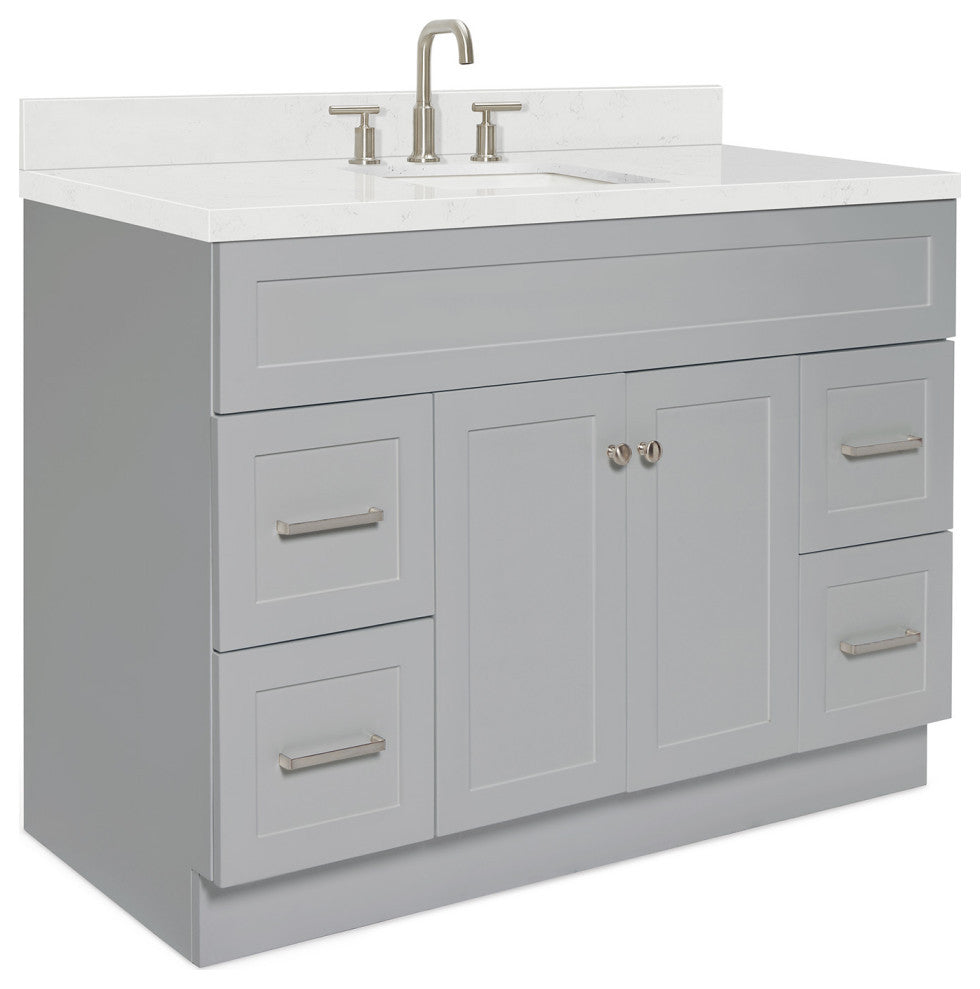 Ariel Hamlet 48" Single Rectangle Sink Bathroom Vanity, Carrara Quartz