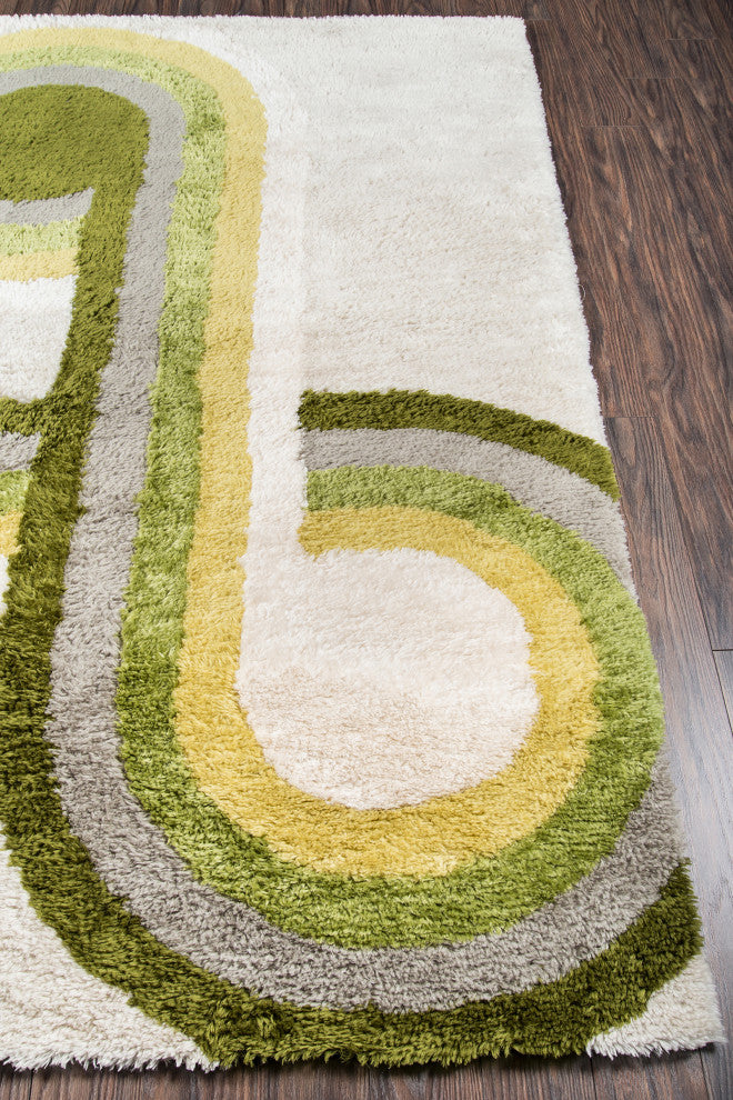 Retro Green Rug, 2'x3'