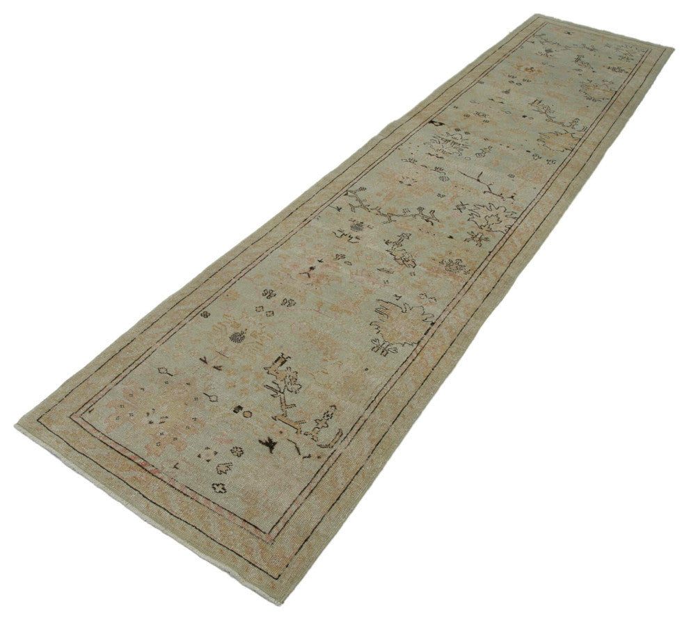 Rug N Carpet - Handwoven Oriental 2' 7" x 11' 11" Runner Oushak Area Rug