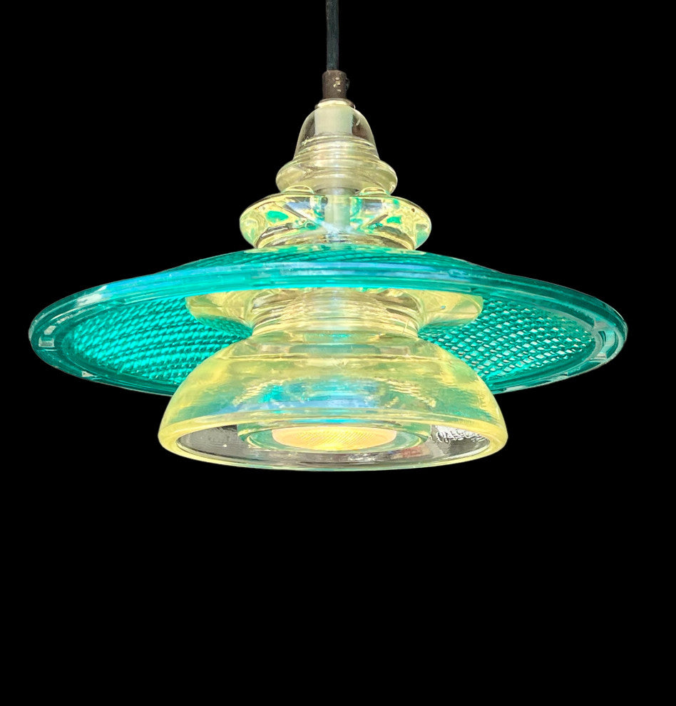 Insulator Light Pendant 12" Trafficlight Lens MS Aqua 500 lumen