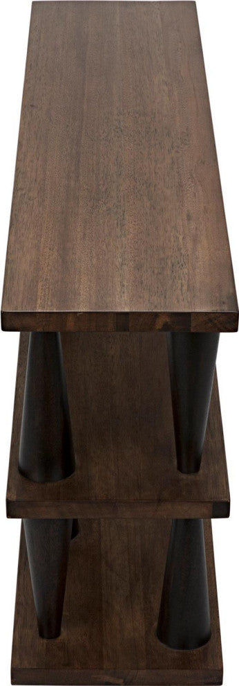 Ebony And Walnut Finish Console Table