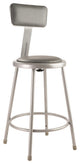 NPS 24"Heavy Duty Vinyl Padded Steel Stool With Backrest, Grey