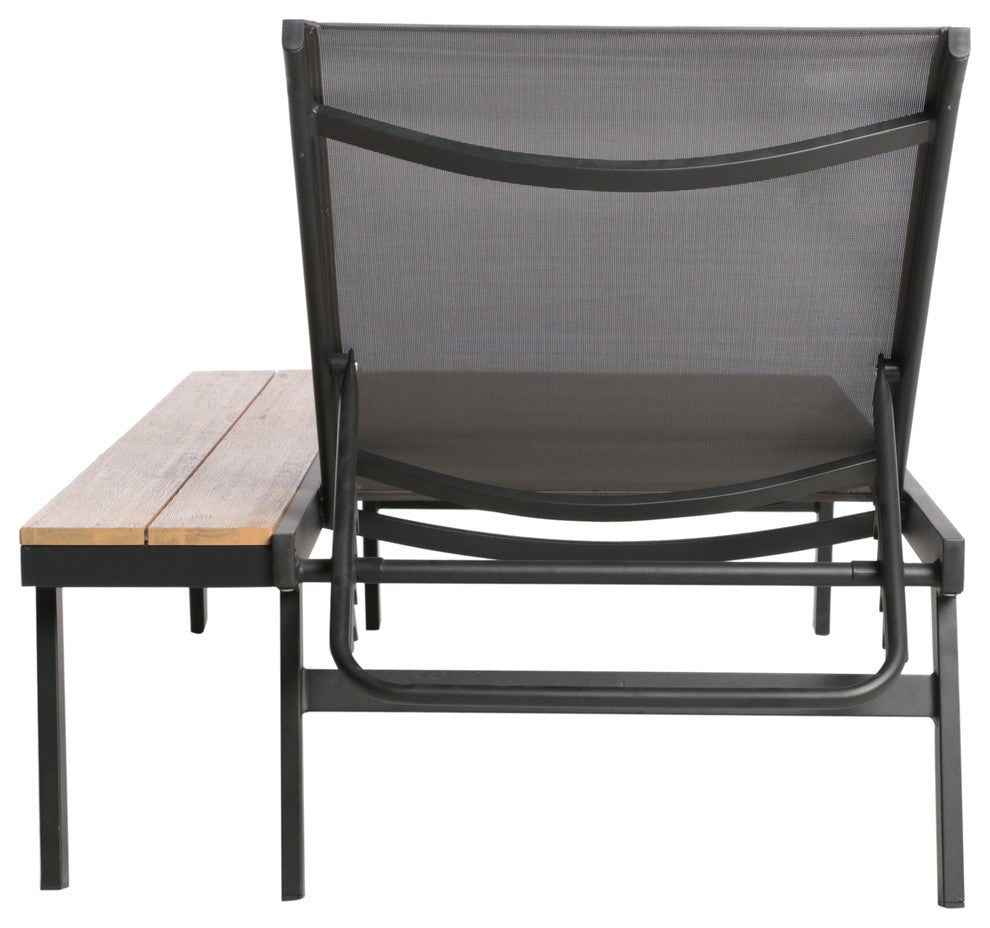 John Outdoor Chaise Lounge With Side Table, Gray, Set of 2