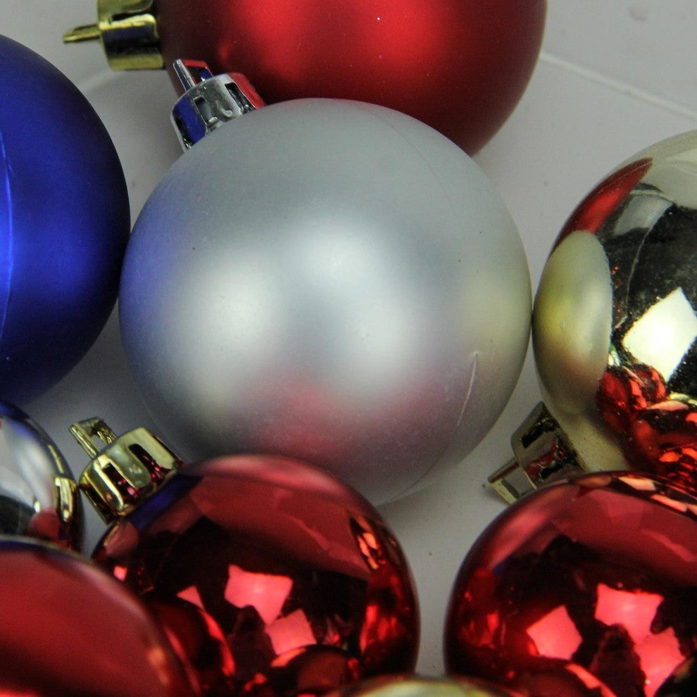 Multicolor and Matte 32-Piece Christmas Ball Ornaments Set, 1.5"-2"