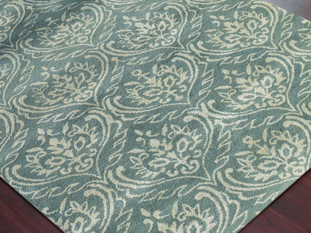 8" X10" X 0.5" Gray Wool Area Rug