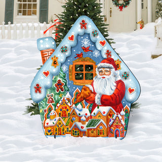 Gingerbread House Freestanding Wooden Lawn Decor