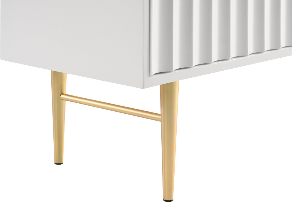 Modernist Medium Gloss Finish Dresser, Brushed Gold