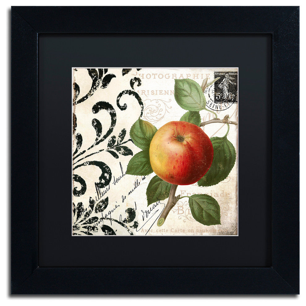 Color Bakery 'Les Fruits Jardin IV' Art, Black Frame, Black Matte, 11"x11"