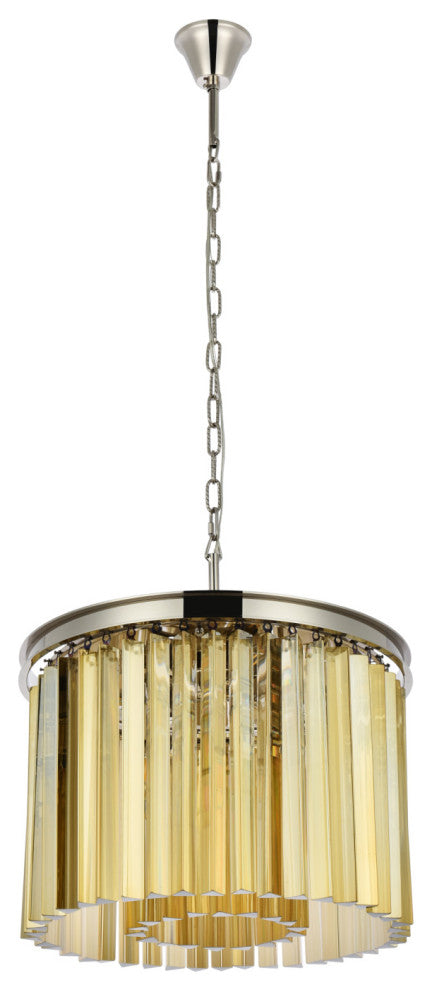 Elegant Lighting 1208D20-GT/RC Sydney 6 Light 20"W Crystal - Polished Nickel